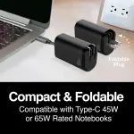 CARGADOR DE PARED VOLTA P8 GAN III DE 65W CON DOBLE PUERTO USB-C Y ENCHUFLE PLEGABLE ARGAC0126